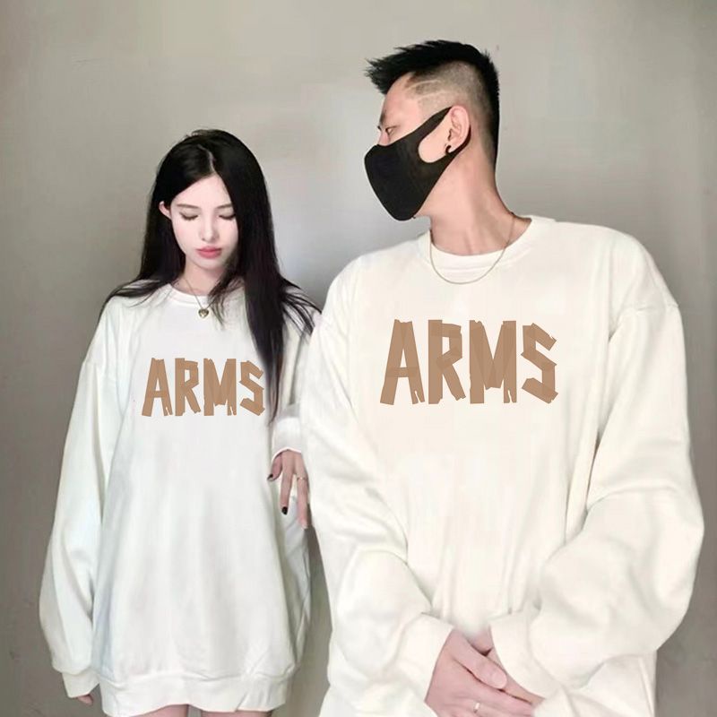 Áo hoodie Ihkke tay dài dáng rộng hở vai phong cách thời trang thu đông dành cho nữ