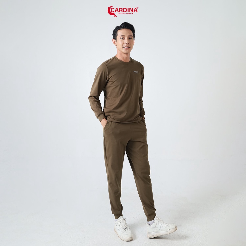 Đồ Bộ Nam 𝐂𝐀𝐑𝐃𝐈𝐍𝐀 Chất Cotton Cao Cấp In Chữ Áo Dài Quần Dài Bo Gấu Kiểu Dáng Thể Thao 2BTM03