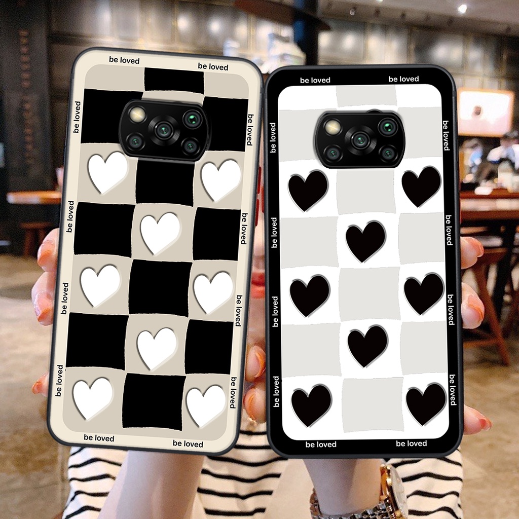 Ốp lưng Xiaomi POCO X3 / X3 PRO / X3 NFC in hình tim, kẻ vuông mẫu mới CỰC XINH