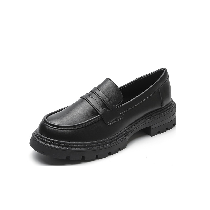 Giày Lười Da Mũi Tròn Phong Cách Anh Quốc