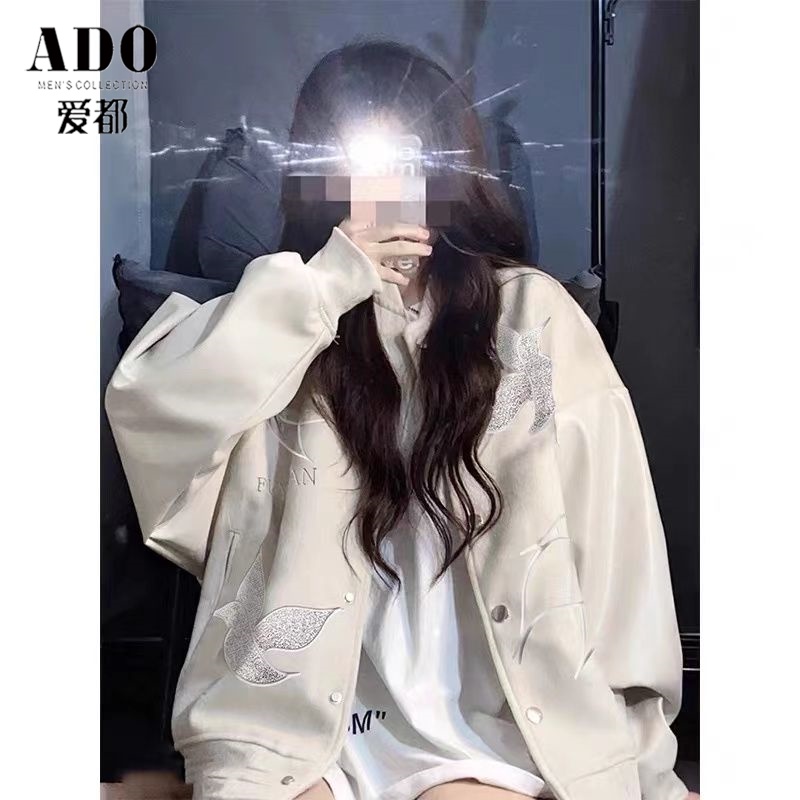 Áo Khoác Bóng Chày Vải Len Dáng Rộng Kiểu Retro Mỹ Thời Trang Xuân Thu Cho Nam Và Nữ