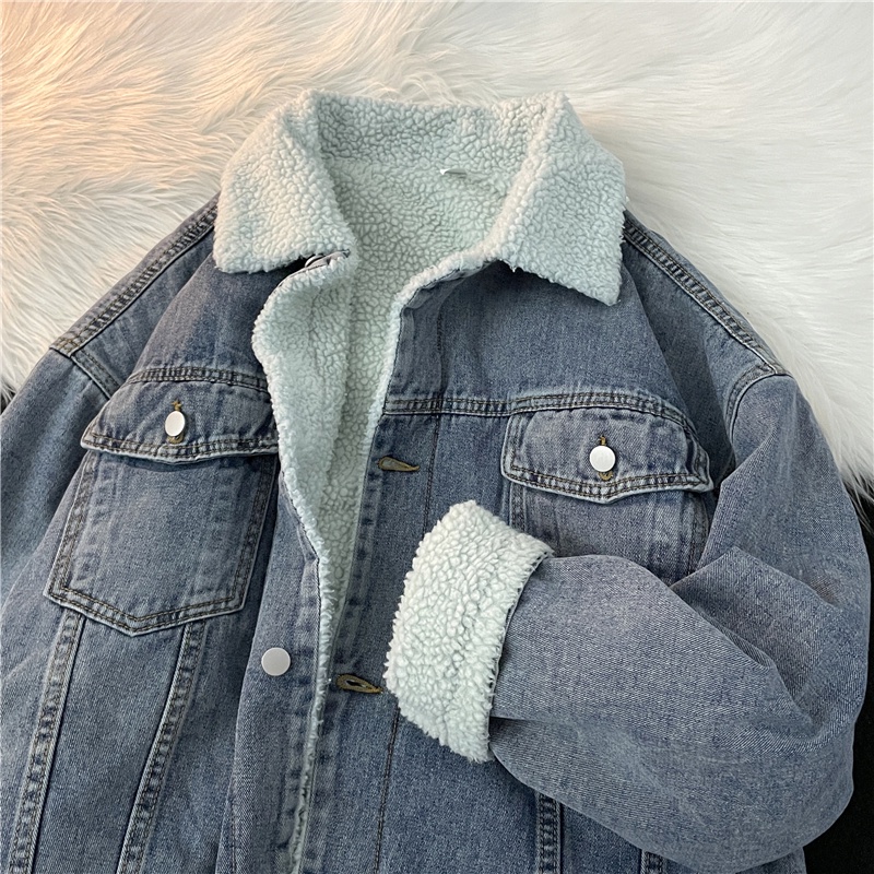 Áo Khoác Bò Lót Bông Lớp Trong Siêu Ấm, Áo Denim Jacket 3 Màu Cao Cấp Phong Cách Đường Phố