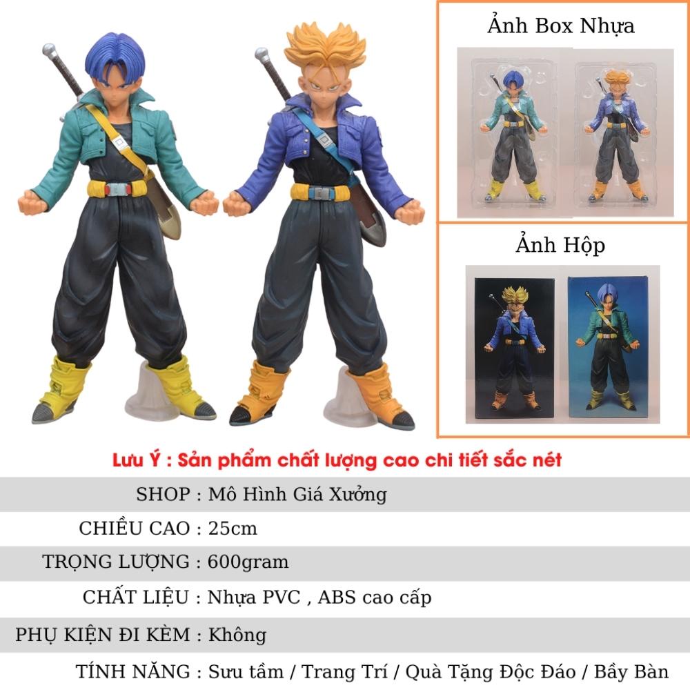 Mô Hình DragonBall Trunks thường và Trunks Super Saiyan dáng đứng siêu chất . Cao 25cm , nặng 600gram. Figure DragonBall