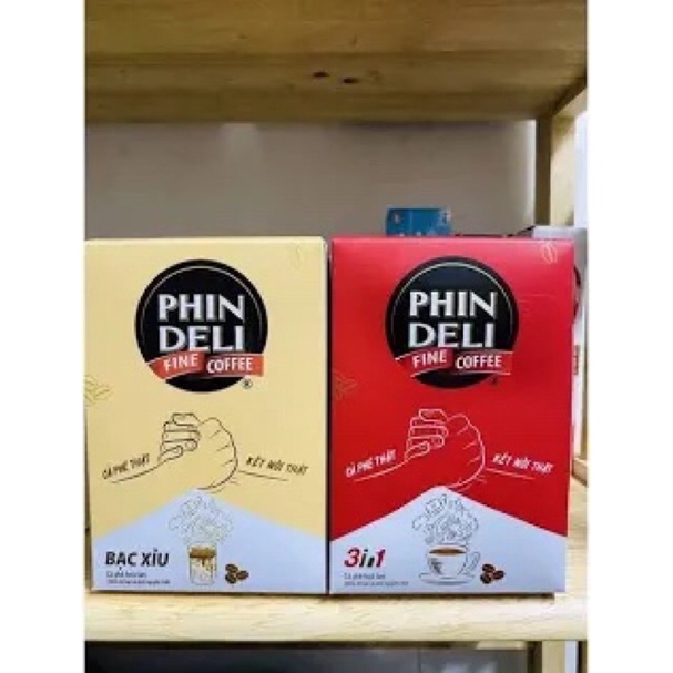 Cà phê sữa, bạc xỉu hoà tan Phin Deli hộp 306g (18 gói) date 5/2024