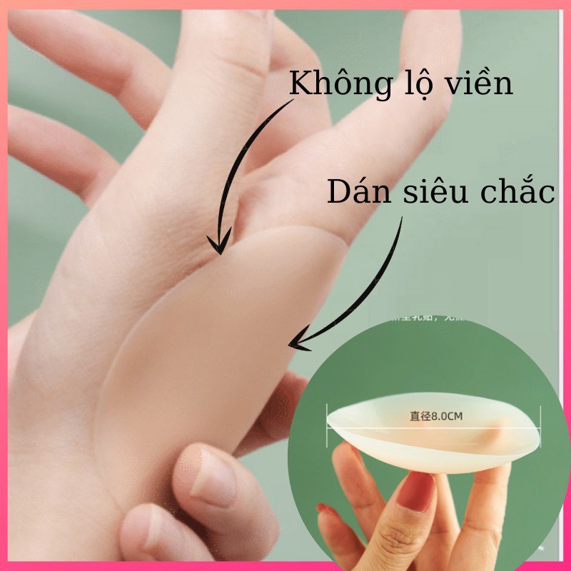 Miếng dán ngực silicon nhiệt tự thân không keo, dán ti siêu dính bảo vệ nhũ hoa ANA 999