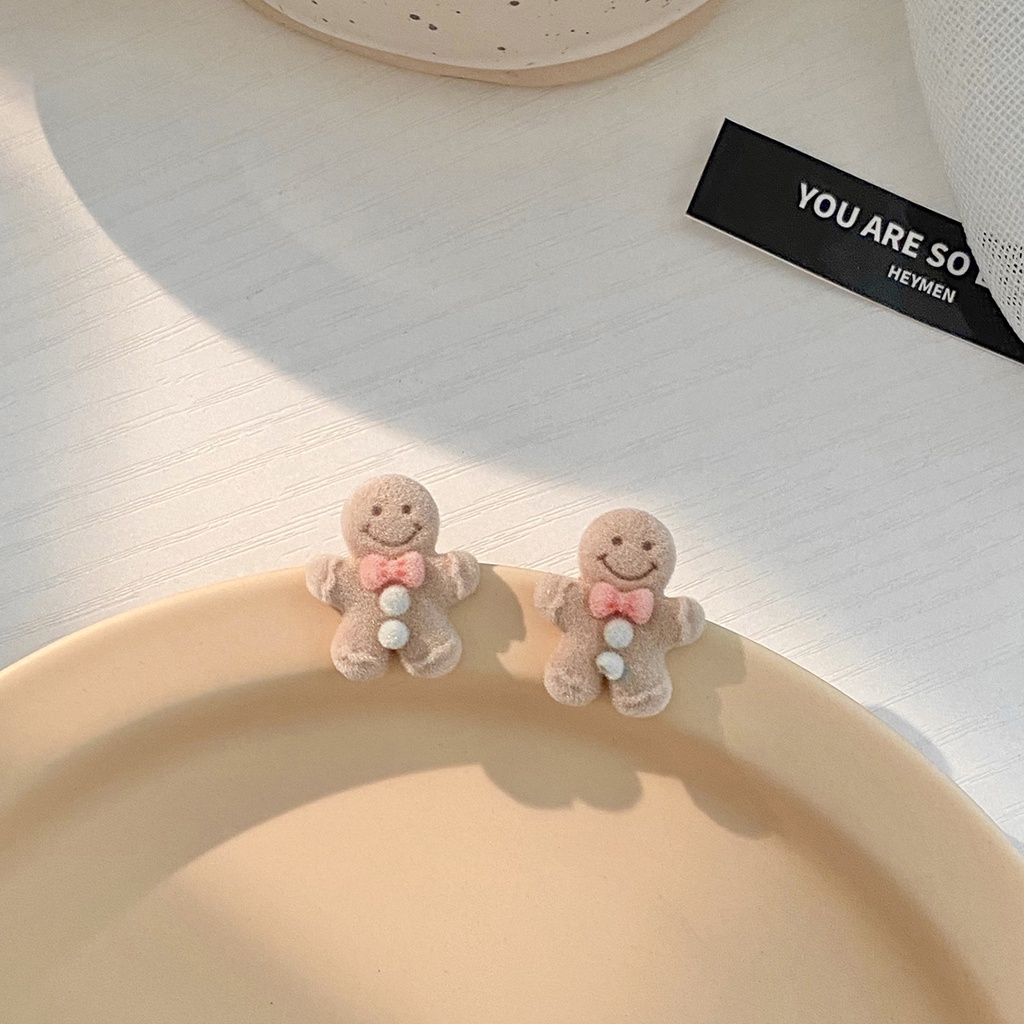 1 Cặp Bông Tai Hình Bánh Gừng / Bánh Gừng Phong Cách Hàn Quốc Thời Trang Cho Nữ