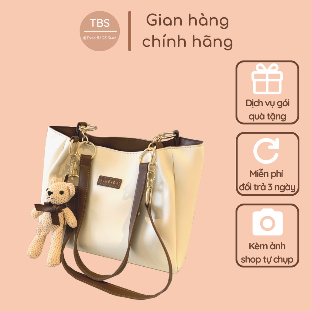 Túi rộng vừa A4 (tặng kèm gấu) - Hàng loại 1 - TB.Store FR104 35x25x12 cm
