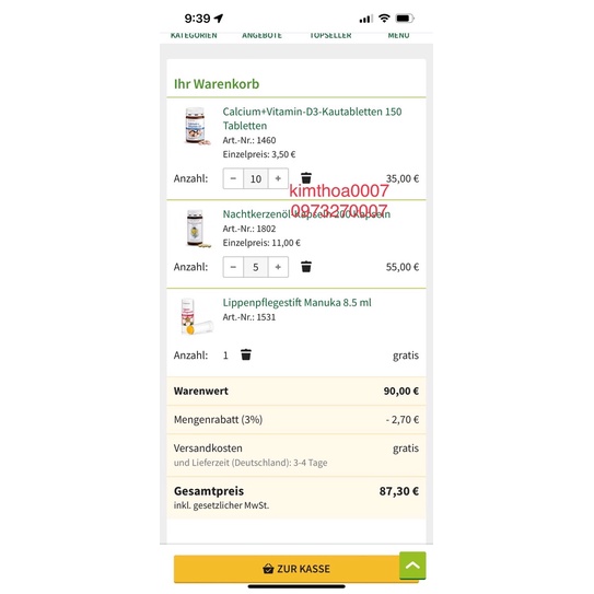 Viên ngậm Sanct Bernhard Calcium Vitamin D3 Vị Socola cho bé