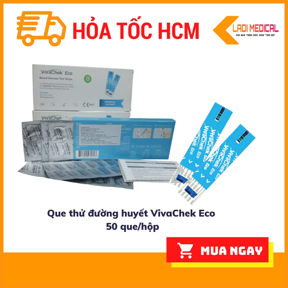Que thử đường huyết VivaChek Eco 50 que/hộp
