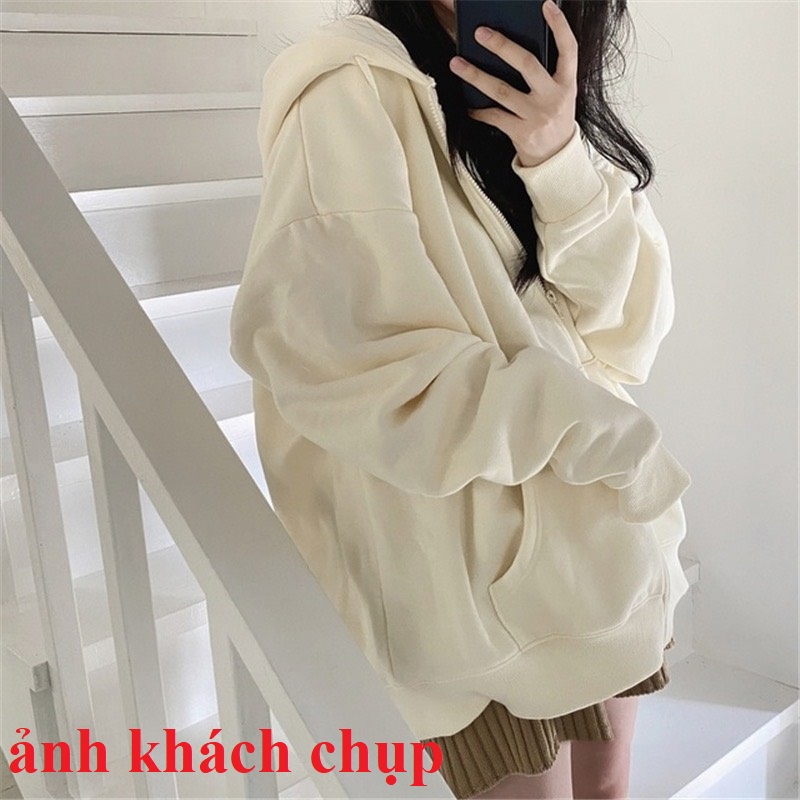 Áo khoác hoodie cardigan form rộng Unisex trơn 3 màu, nỉ - cotton, Thời trang nam nữ Thu - Đông 2022 | BigBuy360 - bigbuy360.vn
