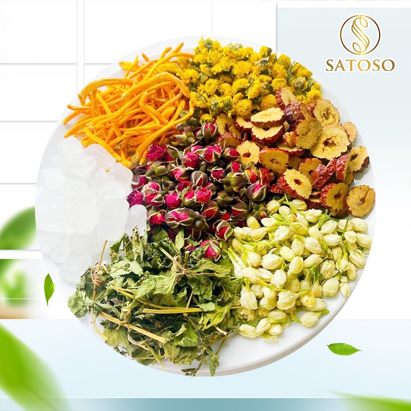 Trà đông trùng hạ thảo kết hợp cùng thảo mộc tự nhiên SATOSO thượng hạng gói 10g SA146