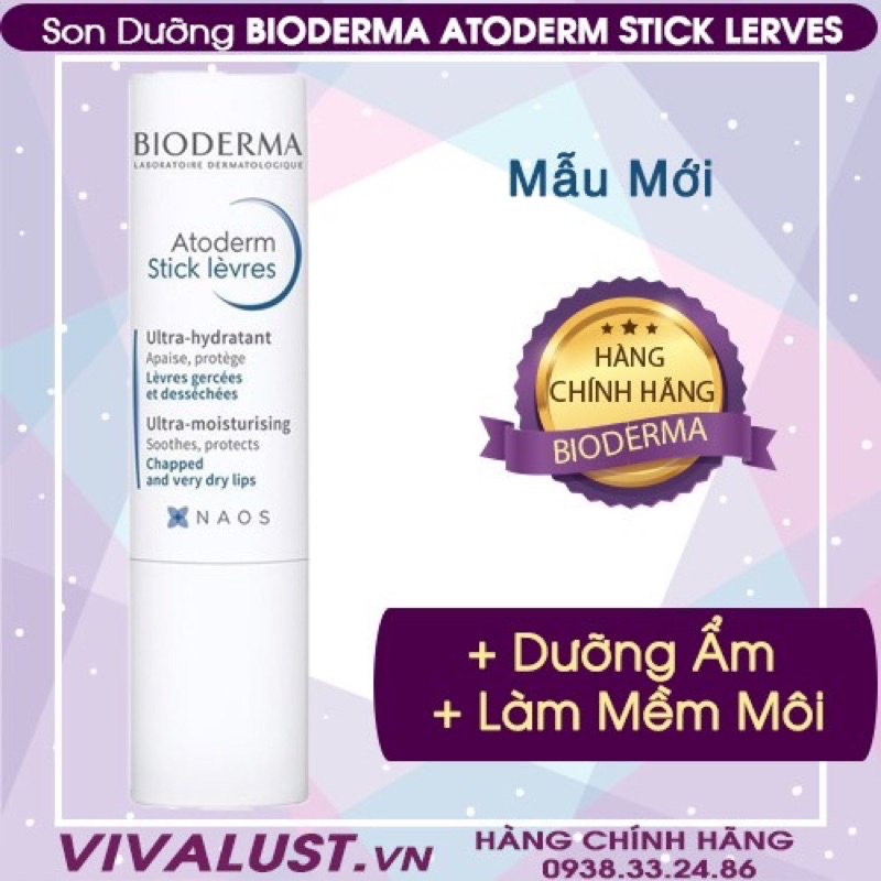 Son dưỡng môi khô nứt nẻ, tổn thương Bioderma Atoderm