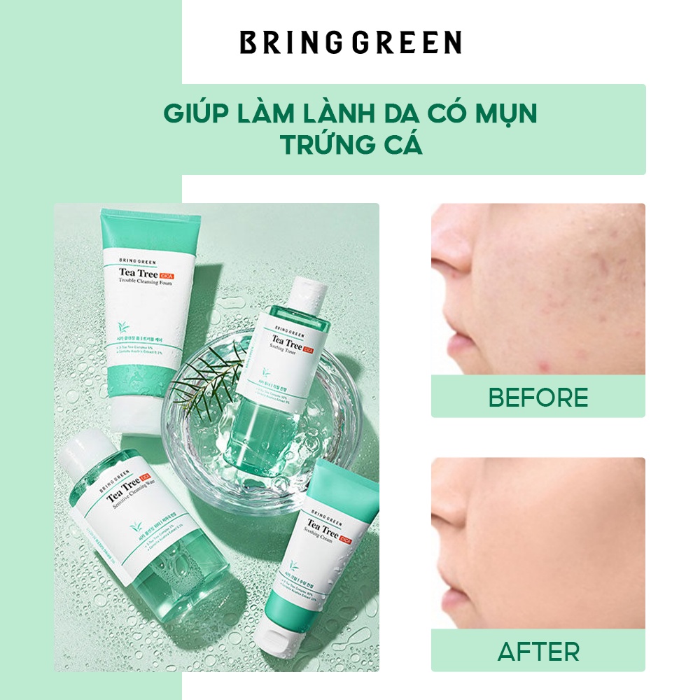 Nước Tẩy Trang Giảm Mụn Làm Dịu Da Bring Green Tea Tree Cica Sensitive Cleansing Water 500ml