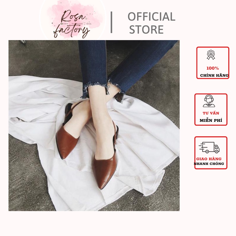 Rosafashion - Giày dép sục bít mũi quai thun đế thấp - DD0123