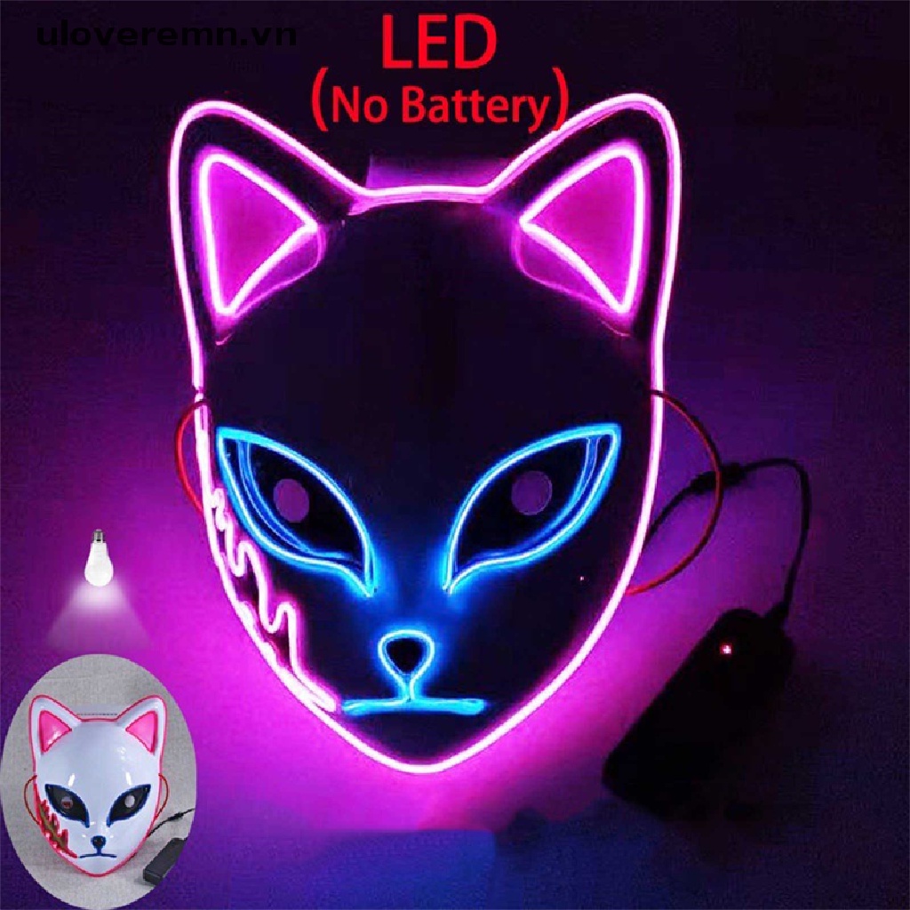 Mặt Nạ Hóa Trang Nhân Vật Anime Demon Slayer Có Đèn LED Dễ Thương