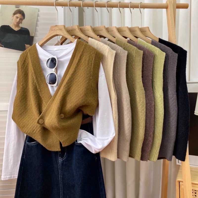 Áo ghile len hai khuy hàng qc,áo gile siêu đẹp A276