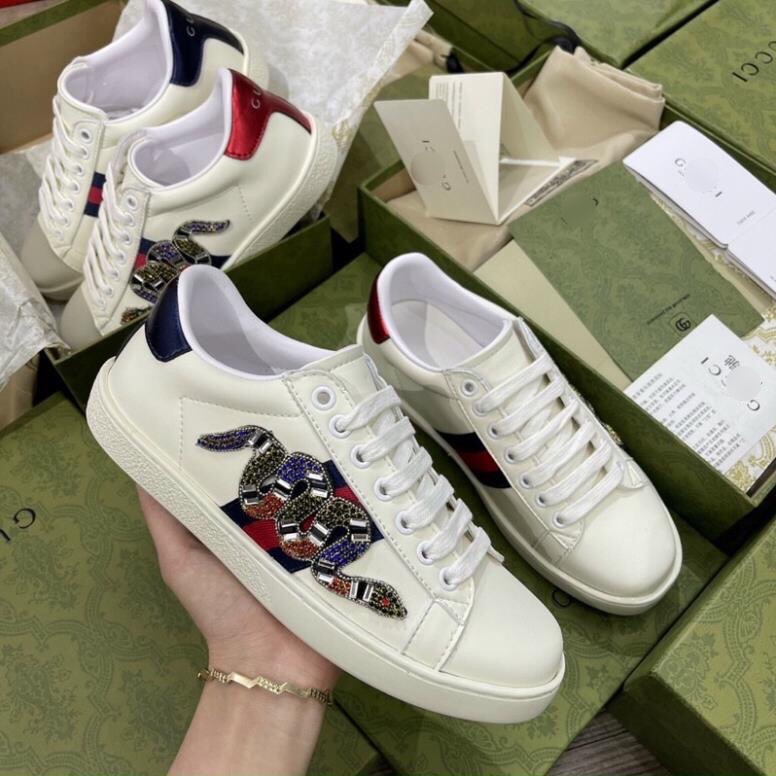 GIÀY GU.CCI RẮN ĐÍNH ĐÁ FULL PHỤ KIỆN, GIÀY SNEAKER ACE THỂ THAO NAM NỮ BOX