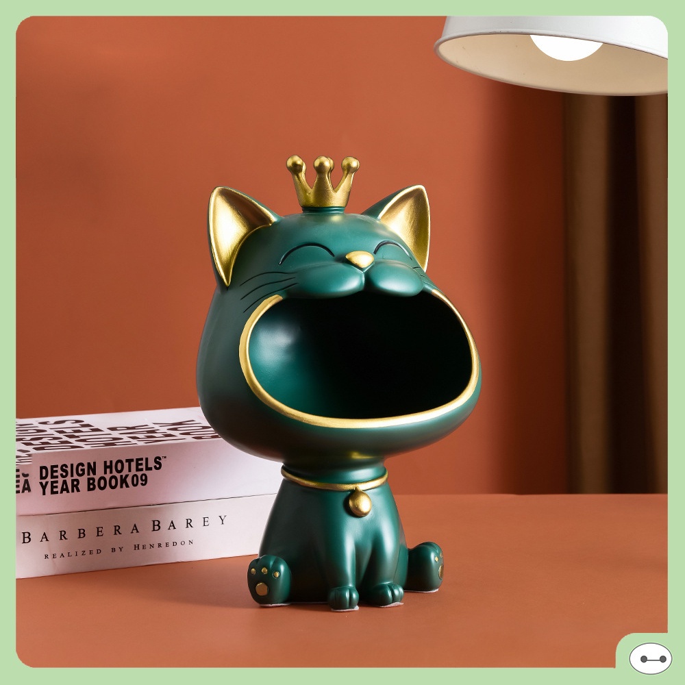 MÔ HÌNH DECOR MÈO ĐỰNG CHÌA KHÓA CAO 28CM HÀNG ĐẸP CHẤT LƯỢNG TỐT