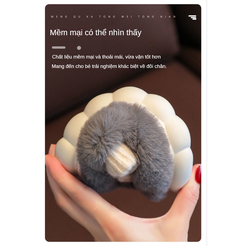 Dép Bông Gót Cao Chống Trượt Mùa Đông Cho Trẻ Em