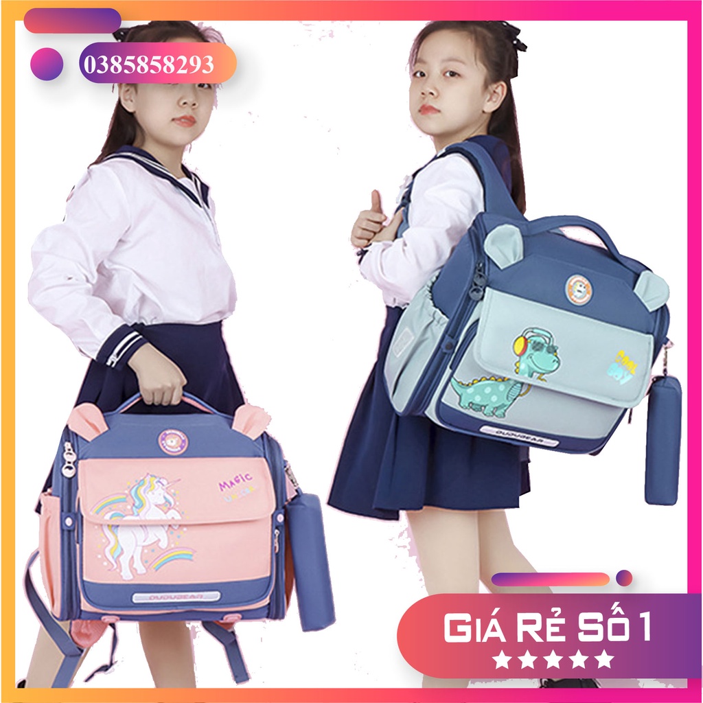 Cặp ngang cho bé tiểu học từ lớp 2- lớp 7. Ba Lô Đi Học Cho Bé Cấp1, Cấp 2 Phong Cách Nhật Bản bảo vệ Cột Sống