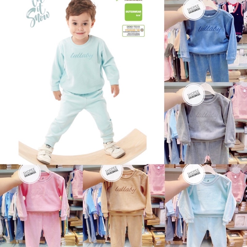 Lullaby - Bộ thu đông nỉ lông cho dãn 12kg đến 20kg cho bé