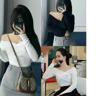 Áo bẹt vai tay dài tiểu thư , Áo bẹt vai tay dài vải borip cao cấp💕💕💕U9888