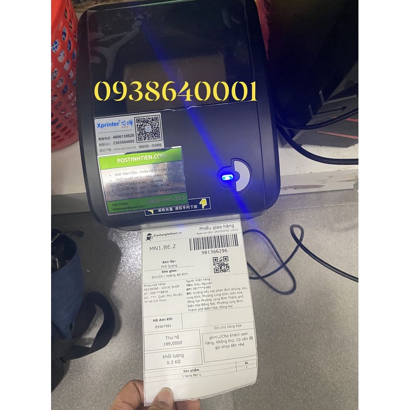 Giấy in nhiệt tự dính dạng xấp kích thước 100x150 mm - CÓ SẴN LỚP KEO DÁN - 500 Tem A6 -100x150mm