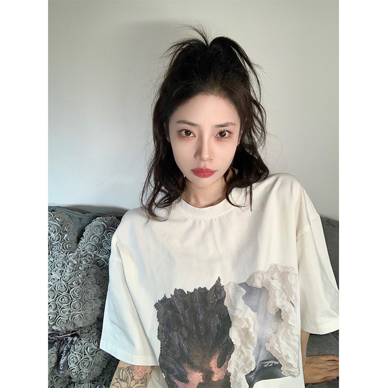 NRVP Áo Thun Unisex Mùa Hè Dáng Suông Tay Cộc Phong Cách Hàn Quốc Cho Nam Nữ