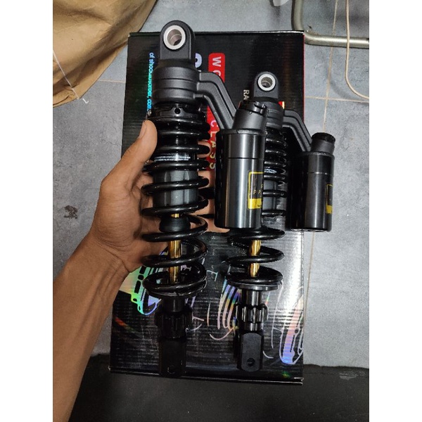 Phuộc RCB 1 cây bình dầu full đen ty vàng 32cm gắn Vario Click Vision Lead Grande Sh mode Mio Utimo