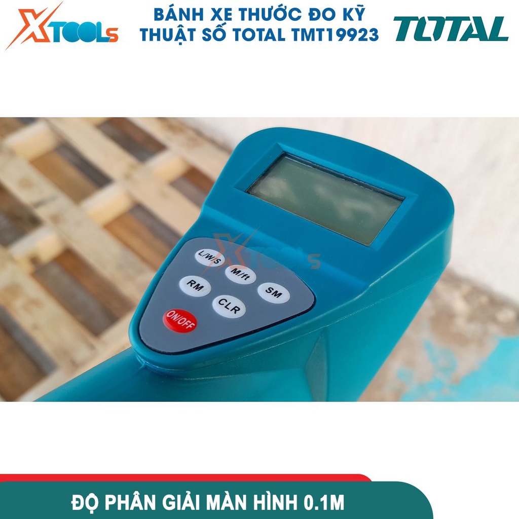 Thước lăn đo đường kỹ thuật số TOTAL TMT19923 phạm vi đo 0-99999,9m, màn hình kỹ thuật số và bộ nhớ -CHÍNH HÃNG-XTOOLS
