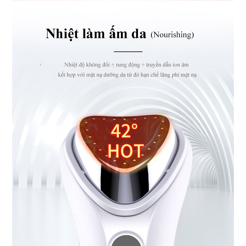Máy Massage Mặt Cầm Tay Mini Kiêm Máy Di Tinh Chất Nóng Lạnh Ion Giúp Đẩy Dưỡng Chất Đẩy Tế Bào Chết Chăm Sóc Sắc Đẹp