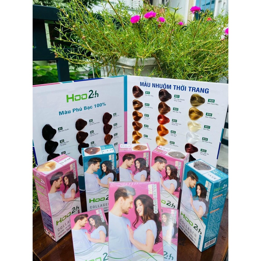 NHUỘM THỜI TRANG COLLAGEN BỔ SUNG-TÁI TẠO-PHỤC HỒI HOO24H 60ml x 2