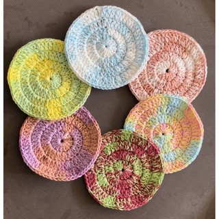 Đế lót cốc miếng lót ly thấm nước màu loang hình tròn handmade