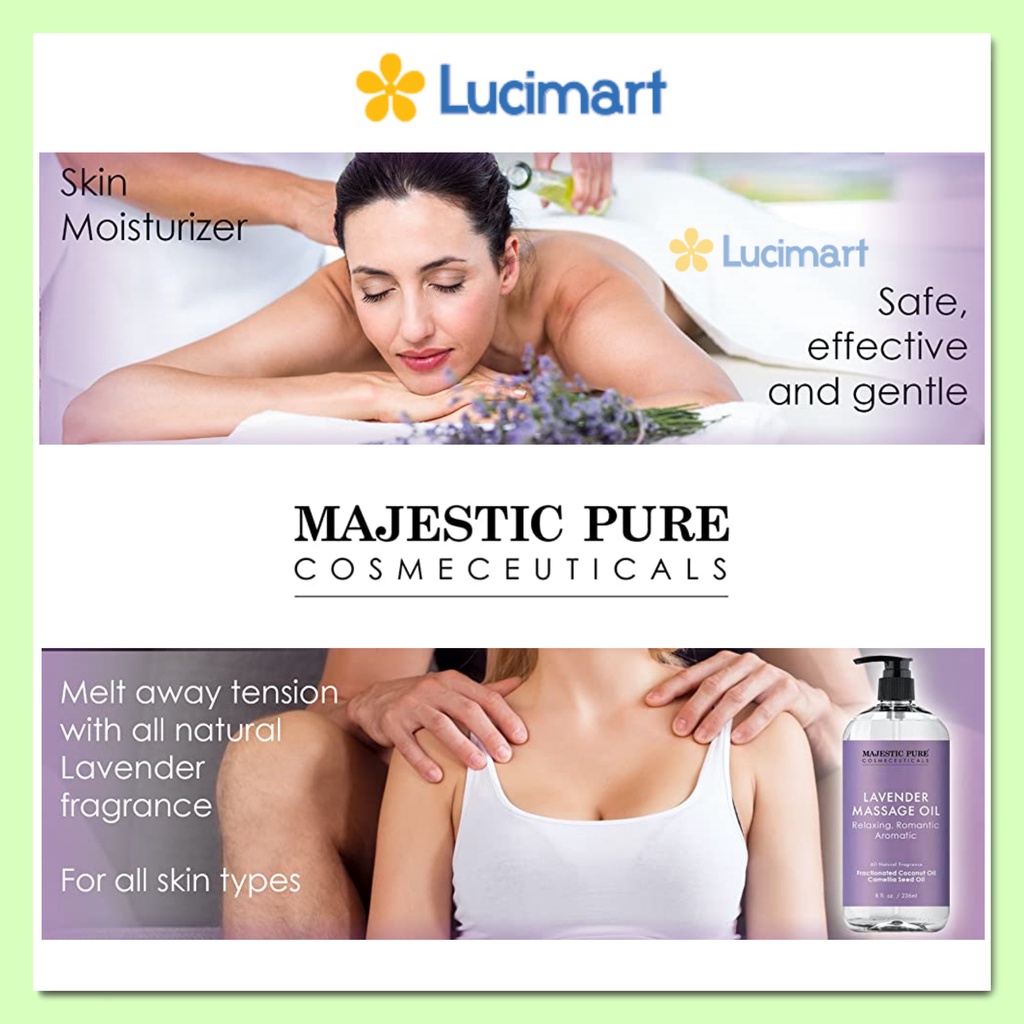 Dầu xoa bóp massage oil Majestic Pure, chai 236ml [Hàng Mỹ]