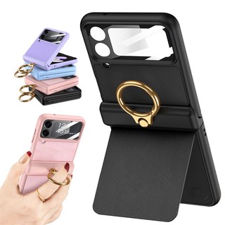 Ốp lưng samsung galaxy z flip 4 5g ốp điện thoại z flip4 ốp zflip 4 case f7210 casing ốp điện thoại có giá đỡ + vòng nhẫn + kính cường lực bảo vệ màn hình nhỏ cho zflip4