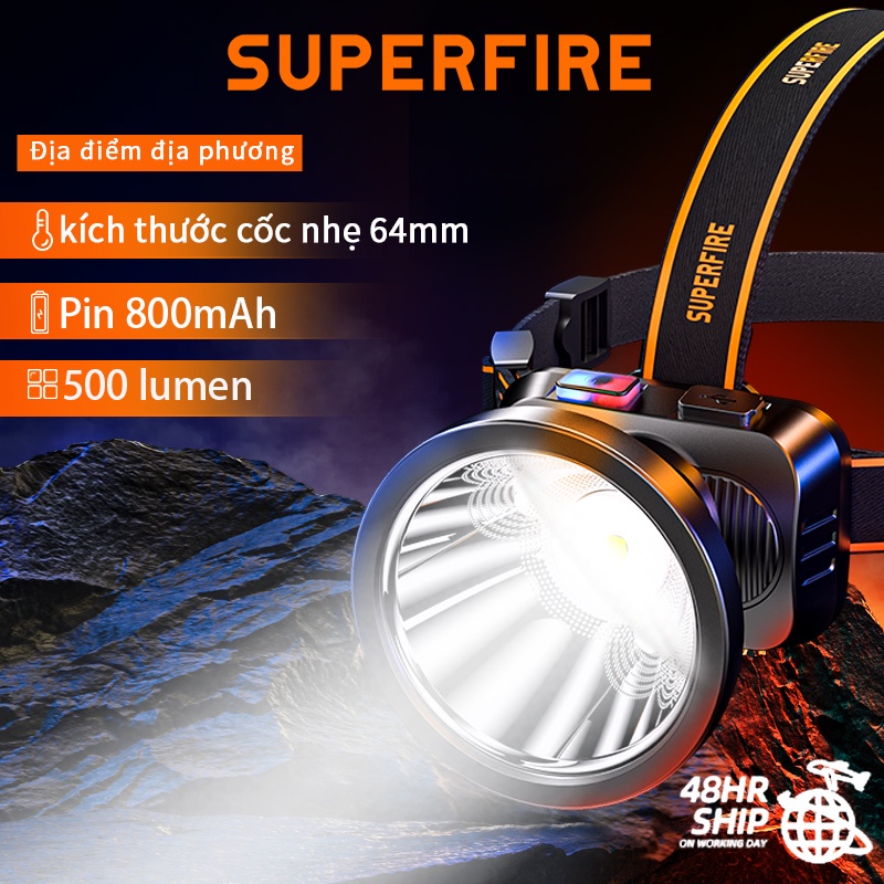 Đèn Pin Đội Đầu SUPERFIRE HL55-X siêu sáng tiện lợi đèn đội đầu