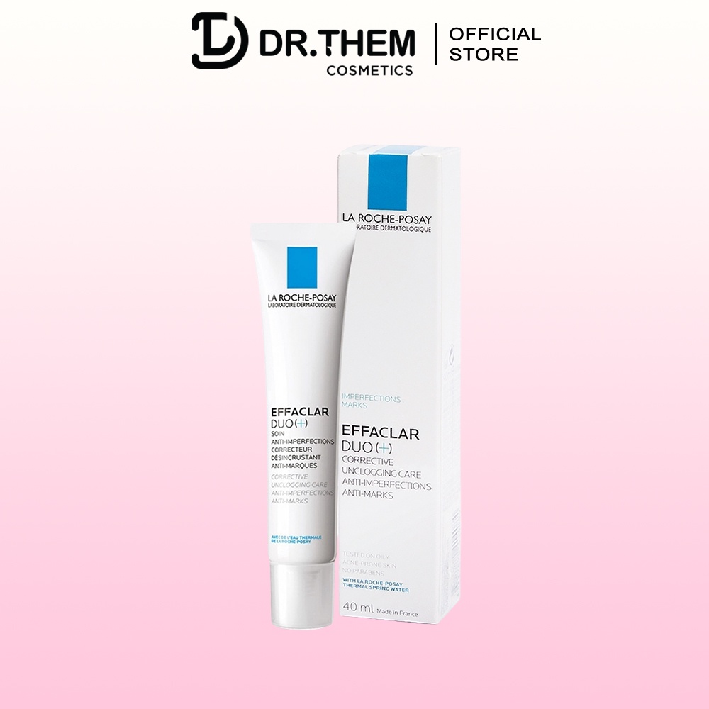 Duo+ La Roche-Posay Effaclar 40ml Kem Dưỡng Giảm Mụn Thông Thoáng Lỗ Chân Lông, Ngăn Ngừa Thâm Mụn