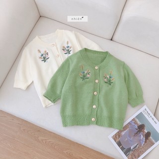 Áo len họa tiết thêu hoa nổi nhiennhienvintage BL26
