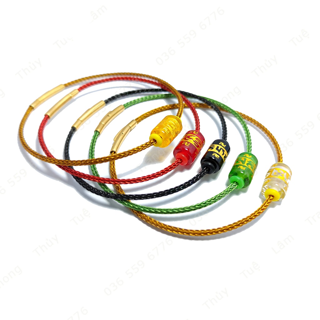 Vòng tay lu thống đủ các màu hợp mệnh mang lại tài lộc may mắn mix dây cáp 2mm bền đẹp