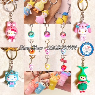 Một cái móc khoá hình ly trà sữa / hoạt hình cute