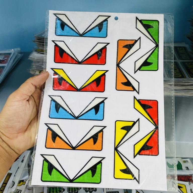 Combo 10 tem mắt fendi keo nổi nhiều màu