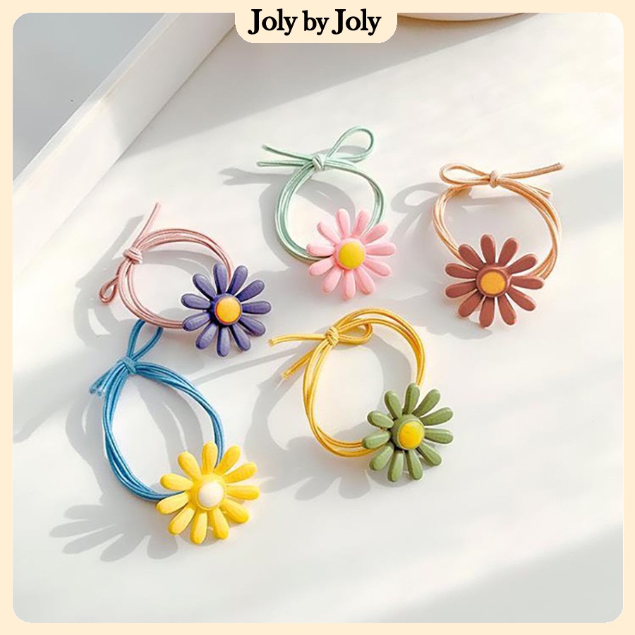 Dây Buộc Tóc Hoa Cúc JOLY BY JOLY Thun Co Dãn Nhiều Màu Sắc Phong Cách Hàn Quốc Khỏe Khoắn
