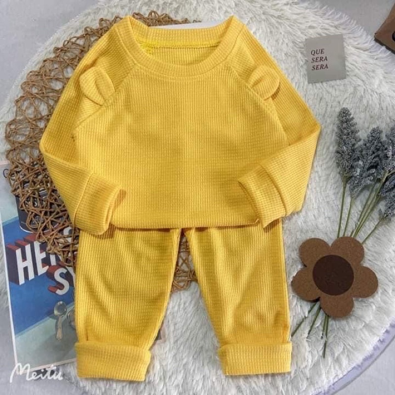 Bộ len tổ ong cho bé