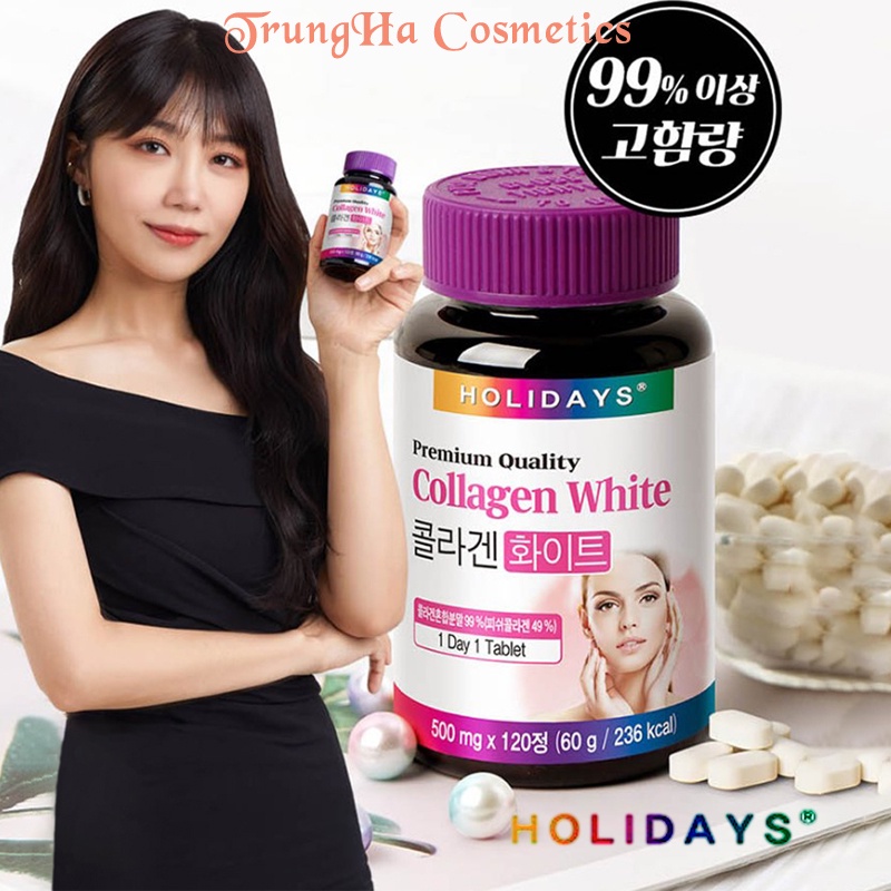 Collagen trắng da, viên uống trắng da, collagen đẹp da Holidays White Premium 120 viên