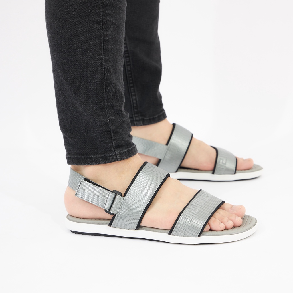 Giày MWC 7048 - Giày Sandal Nam, Sandal Quai Ngang 2 Màu Đen Xám Cá Tính