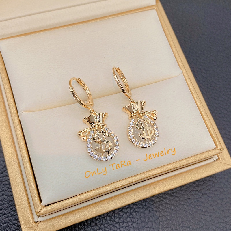Bông Tai - Khuyên Tai Nữ Hình Túi Tiền May Mắn Thời Trang Hàn Quốc - S925