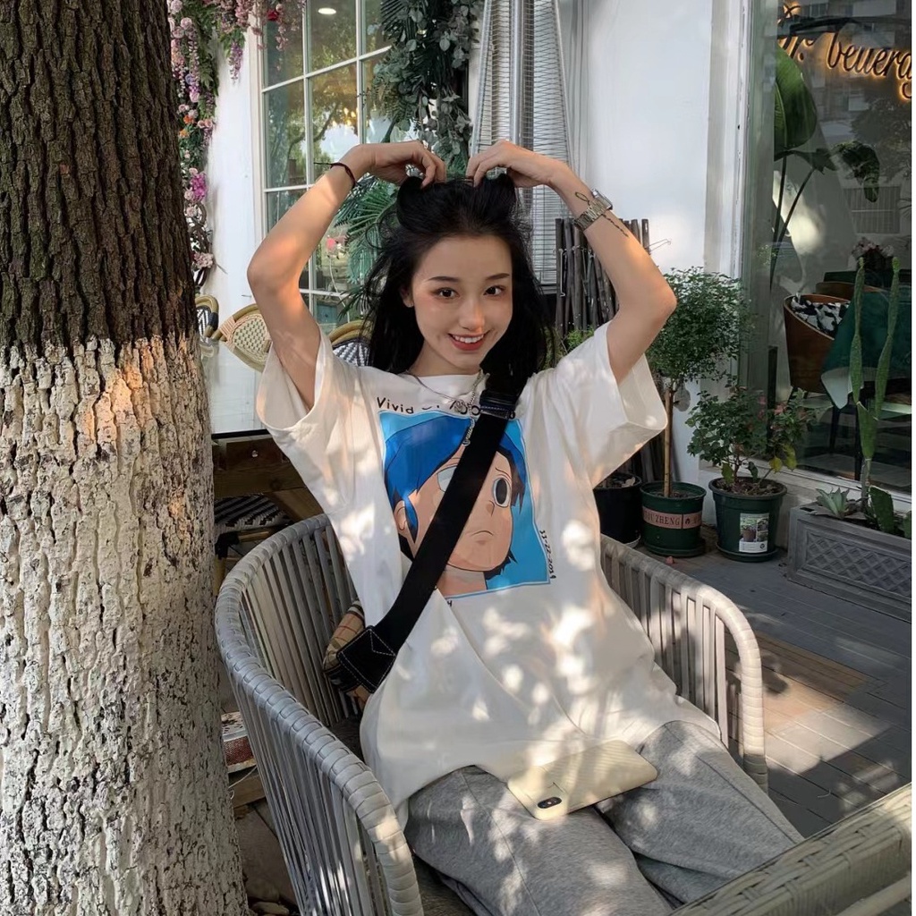 NRVP Áo Thun Unisex Mùa Hè Dáng Suông Tay Cộc Phong Cách Hàn Quốc Cho Nam Nữ