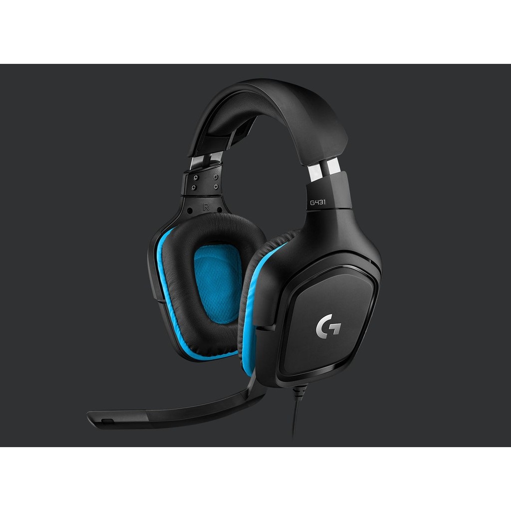 Tai nghe game có dây Logitech G431 - Âm vòm 7.1, mic gập để mute, tương thích đa thiết bị - Hàng Chính Hãng