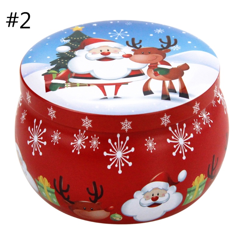 Hộp Thiếc Đựng Bánh Kẹo Giáng Sinh Có Nắp Đậy