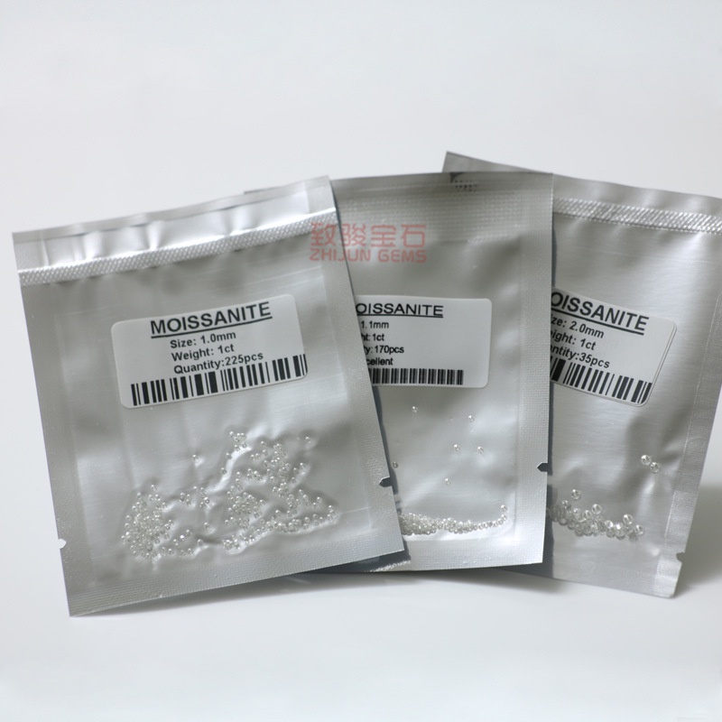 Moissanite Các hạt nhỏ, đá trần 1--3mm D màu có thể đo lường bút khoan, đá nhỏ Mosan khoan nát bán thành phẩm